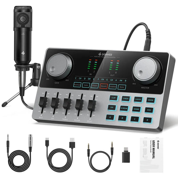 DPodcast Bundle Donner Kit para podcast incluye mixer y micrófono