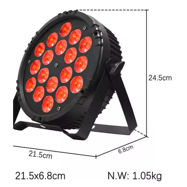 Foco Par Led 18x12 Led Ring RGBW 4 EN 1 Glowing Lights