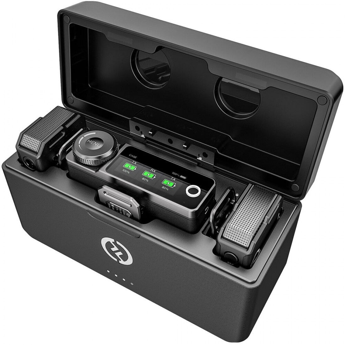 Hollyland Lark MAX 2 - Micrófono inalámbrico - Negro / Auriculares Ultimate (2 Tx+ 2Rx+ Ows + Estuche de carga)