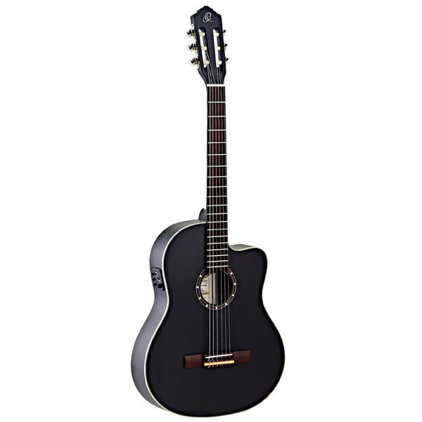 Guitarra Clasica Ortega (C.Nylon) ElectroAcústica Family Series Thinline C/Funda RCE125SN-SBK